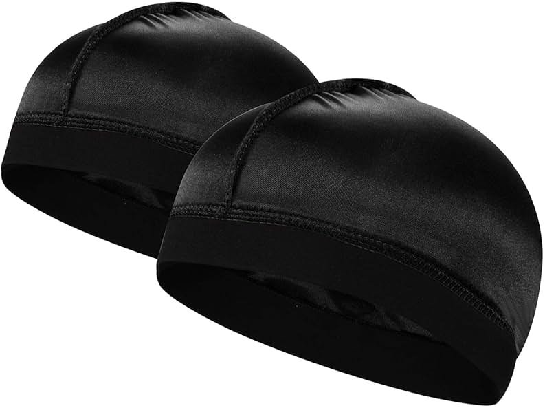 2PCS Silky Stocking Wave Cap for Men, Good Compression Over Durag （Regular Style） - Product Image
