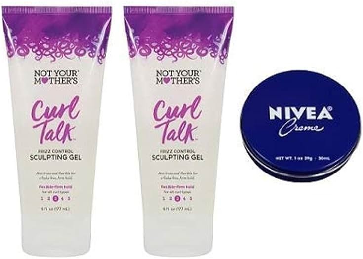 Not Your Mother's Curl Talk Frizz Control Sculpting Gel 6 Oz.(Pack of 3). Travel Size Body Cream 1 Oz Included. - Product Image