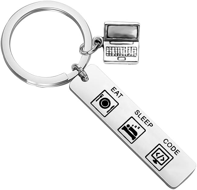 TGBJE Eat Sleep Code Keychain Gift for Programmer, Coder, and Software Engineer - Product Image