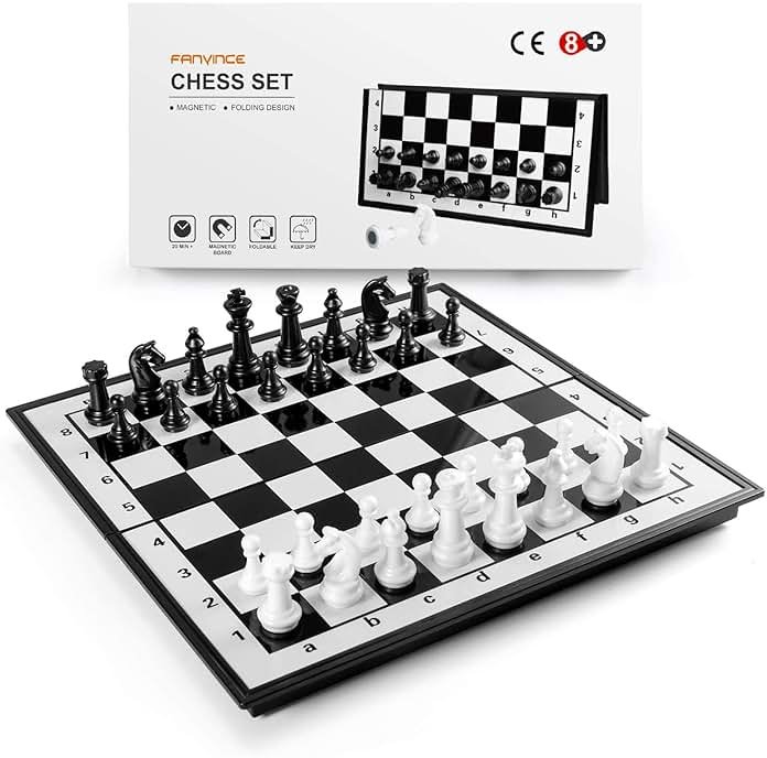 Chess Sets Travel Board Games: Magnetic Folding Chess Board with Instructions Teen Gifts Family Games Educational Toys for Kids and Adults 9.5 Inch - Product Image