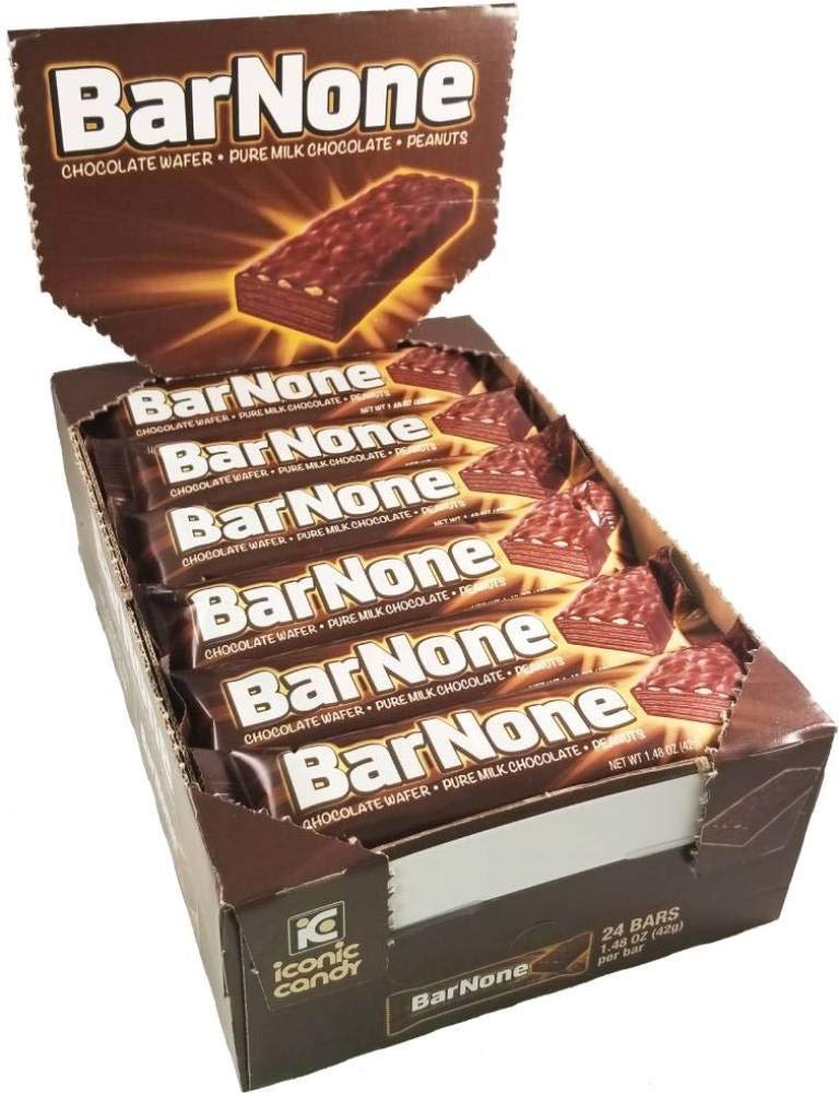 BarNone Chocolate Bar | Chocolate Wafer – Pure Milk Chocolate - Peanuts | A Chocolate Lover’s Candy Bar | BarNone Chocolate Bar Brought To You By Iconic Candy | 24 Count - Product Image