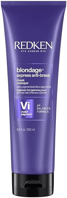 Redken Blondage Express Anti-Brass Mask For Blonde & Highlighted Hair - Ultra-Pigmented Purple Mask For Blonde Hair - Product Image