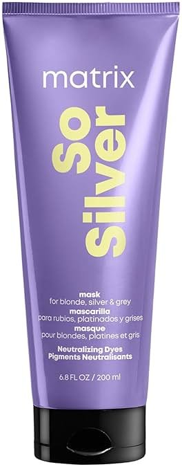 Matrix So Silver Purple Hair Mask - Deep Conditioning, Repairs Damaged Blonde and Silver Strands, Neutralizes Yellow Tones, For Color-Treated or Bleached Hair - Product Image