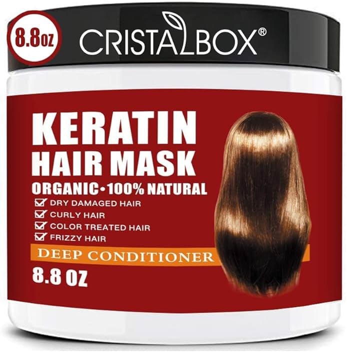 Keratin Hair Mask,Keratin Hair Treatment 250g Hair Mask for Dry Damaged Hair,Deep Conditioning Hair Treatment Mask Repair Treatment Damage Hair Root,Natural Deep Conditioner Hydrating Hair Care Gifts - Product Image