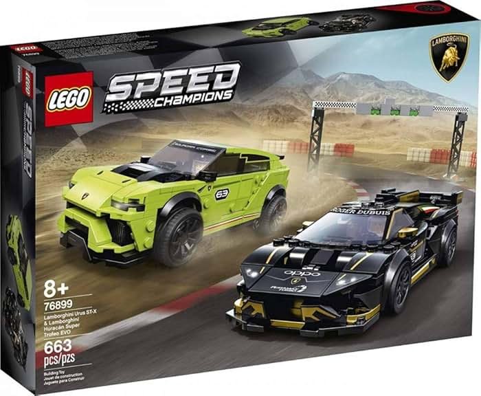 LEGO Speed Champions Lamborghini Urus ST-X and Lamborghini Huracán Super Trofeo EVO 76899 Building Kit (663 Pieces) - Product Image