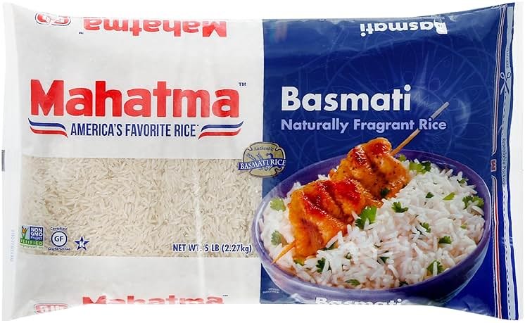 Mahatma Indian Basmati, 5lb Bag of Rice, Fluffy, Floral, and Nutty-Flavored Rice, Stovetop or Microwave - Product Image