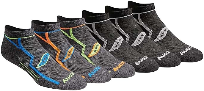 Saucony mens Rundry Bolt Performance No-show Socks, Available in M-xxl (6, 12, 18 Pairs) - Product Image
