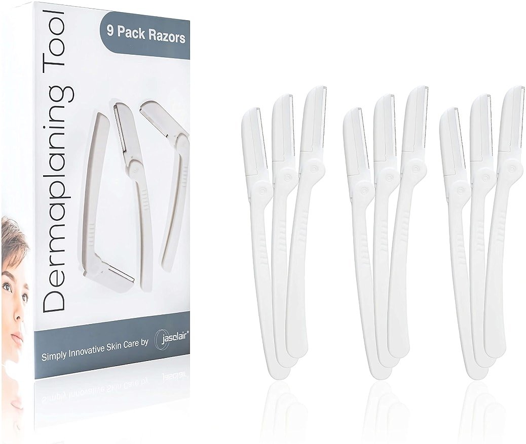 Jasclair Dermaplaning Razor (9 Count) – Face Razors for Women for Peach Fuzz, Eyebrow Shaping & Gentle Exfoliation – At Home Facial Shaver for Smooth Skin & Flawless Makeup Prep - Product Image