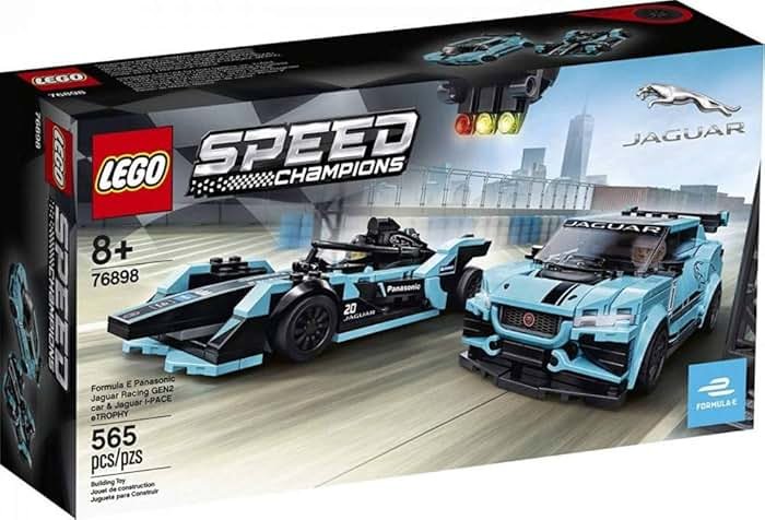 LEGO Speed Champions Formula E Panasonic Jaguar Racing Gen2 car and Jaguar I-PACE eTROPHY 76898 Building Kit (565 Pieces) - Product Image
