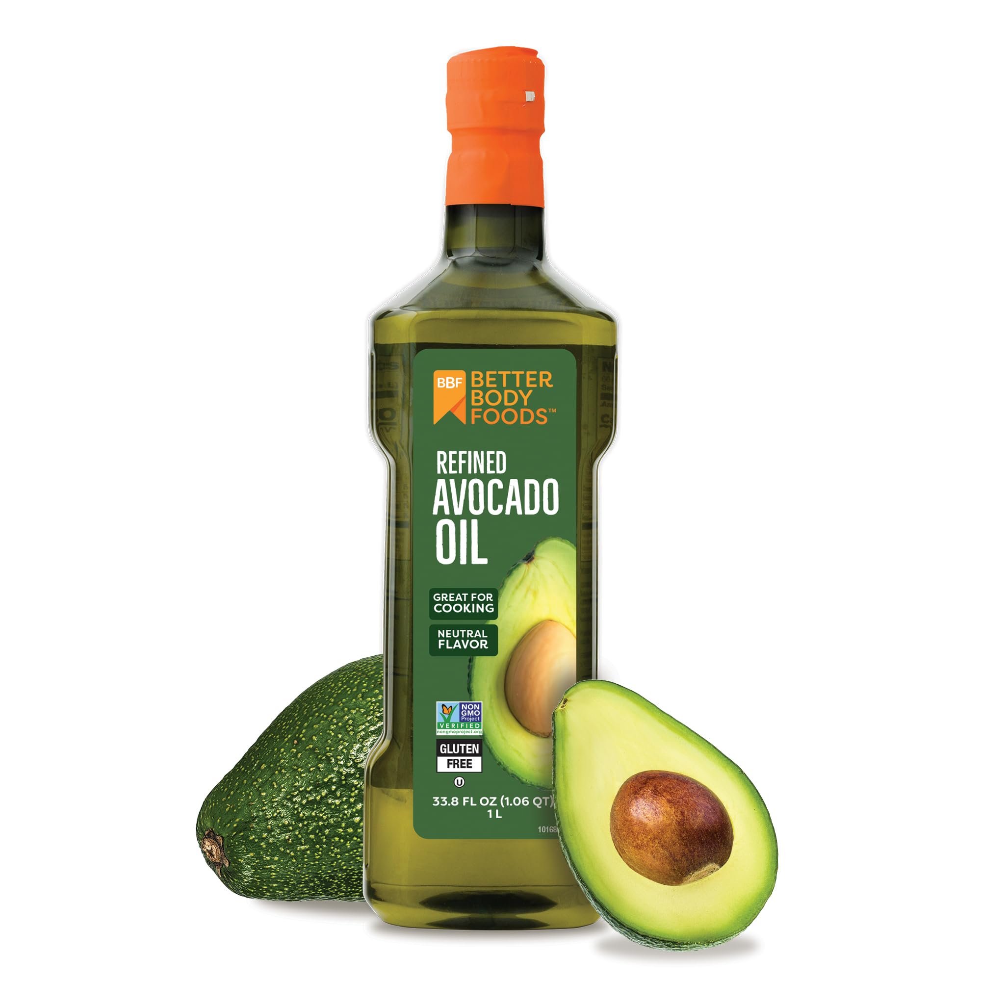 BetterBody Foods Refined Non-GMO Cooking Oil, Kosher, Keto and Paleo Diet Friendly, Avocado Oil, 1 Liter, 33.8 Fl Oz - Product Image