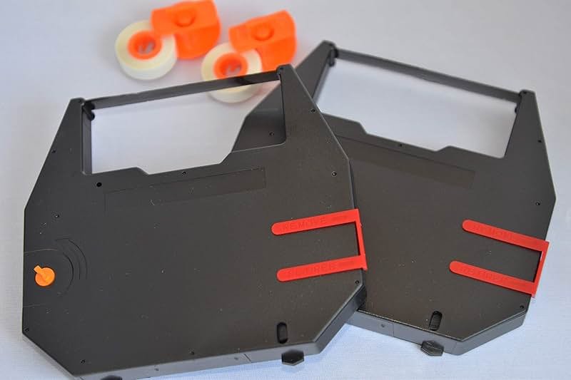 FJA Products Compatible Typewriter Ribbon & Correction Spools for Royal Signet 10/20 / 25/45 / 70 Typewriters. The Package Includes 2 Black Typewriter Cassettes and 2 Lift Off Correction Spools - Product Image