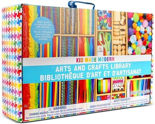 Kid Made Modern Arts and Craft Kit – A DIY 3.8 Pounds of Hobby Craft Supplies & Materials Box for Creative Art Projects for Kids Age 4 5 6 7 8 9 10 11 & 12 Year Old Girls & Boys - Product Image