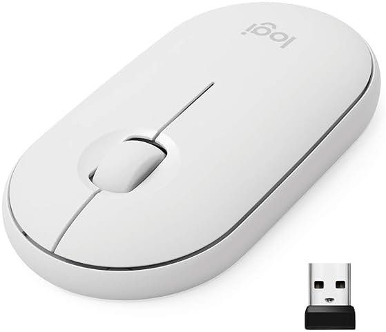 Logitech Pebble Wireless Mouse with Bluetooth or 2.4 GHz Receiver - Off White - Product Image