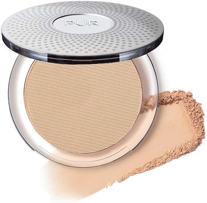 PÜR MINERALS 4-in-1 Pressed Mineral Makeup Powder Foundation with SPF 15 - Concealer & Finishing Compact Pressed Powder for Face - Buildable Medium to Full Coverage Foundation Powder - Product Image