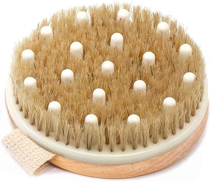 Dry Brushing Body Brush for Lymphatic Drainage & Cellulite - Natural Brustles for Wet and Dry Brushing, Body Exfoliating Brush with Massage Nodes for Soft & Smooth Skin - Product Image