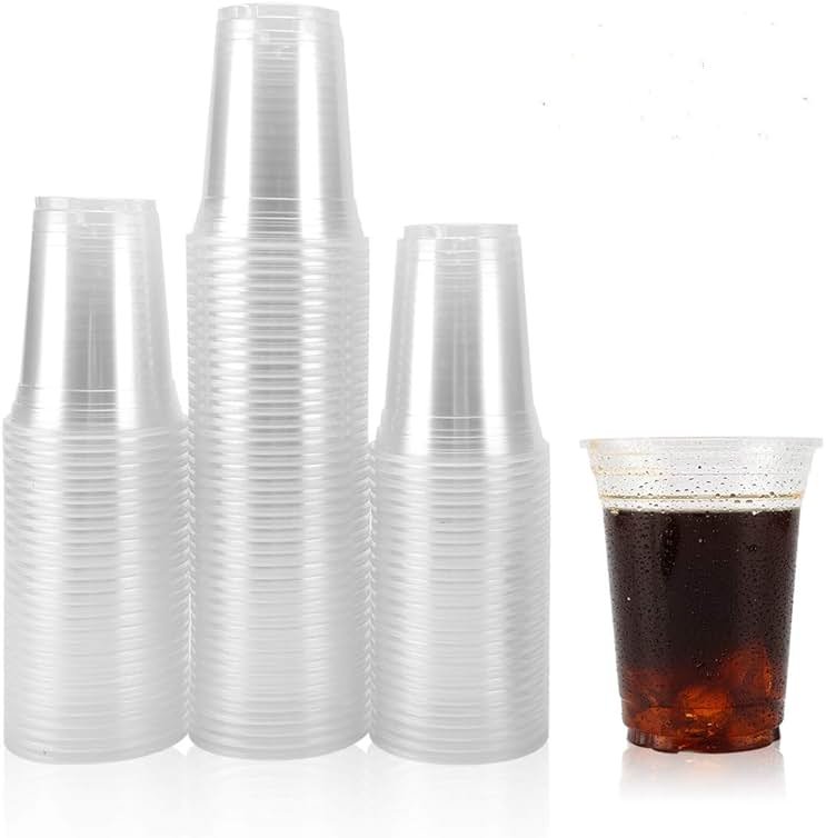 Disposable Clear Plastic Cups - 100 Pack, 14 Oz Water Cups - Product Image