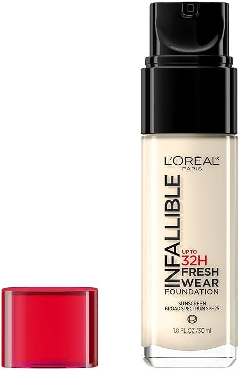 L'Oreal Paris Makeup Infallible Up to 32 Hour Fresh Wear Lightweight Foundation, 390 Snow, 1 Fl Oz, Packaging May Vary - Product Image
