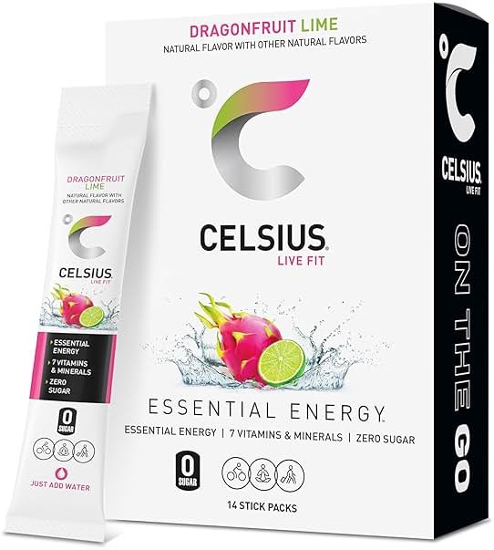 CELSIUS® On-The-Go Powder Sticks Dragonfruit Lime, Essential Energy 2.8 Oz - Product Image