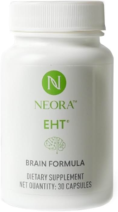 NEORA EHT - Brain Formula with EHT Extract, B6, B12, D, Alpha Lipoic Acid, Huperzine-A for Memory, Focus, Cognitive Health - 30 Capsules - Product Image