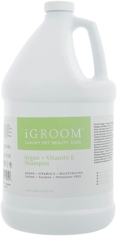 iGroom Argan+Vitamin E Dog Shampoo, Groom Like a Professional, Enhanced Cleaning Power, Recommended pH Balance, Made in USA, Gallon - Product Image