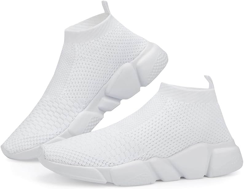 Santiro Mens Walking Shoes Breathable Knit Slip On Sneakers Lightweight Athletic Gym Shoes - Product Image