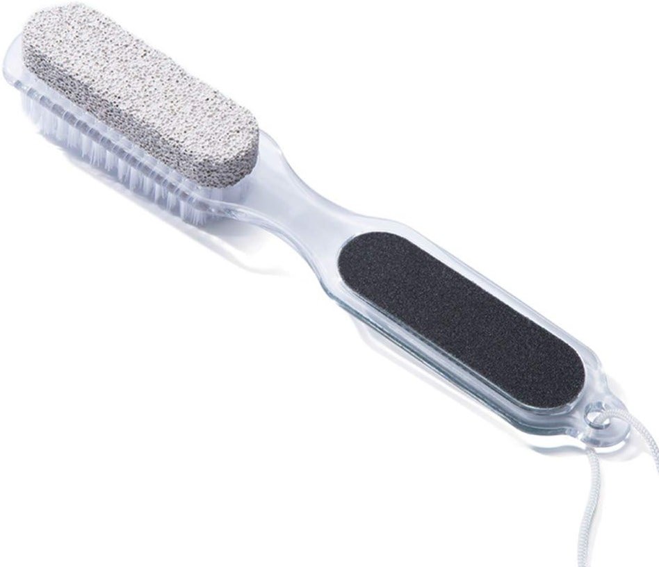 ARTIBETTER 4-in-1 Foot Care Tool with Pumice Stone Nail Brush Foot File and Callus Reducer Ergonomic Handle for Home Pedicure and Dead Skin Removal - Product Image
