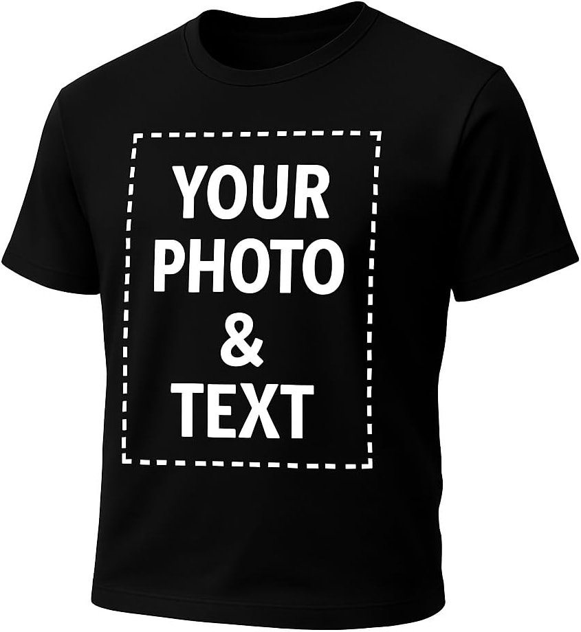 Customized T-Shirt, Upload Photos, Type Text, Custom Gifts, Personalized with Your Own Design - Product Image