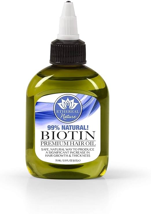 Ethereal Nature 99% Natural Hair Oil Blend with Biotin, clear, 2.54 Fl Oz - Product Image
