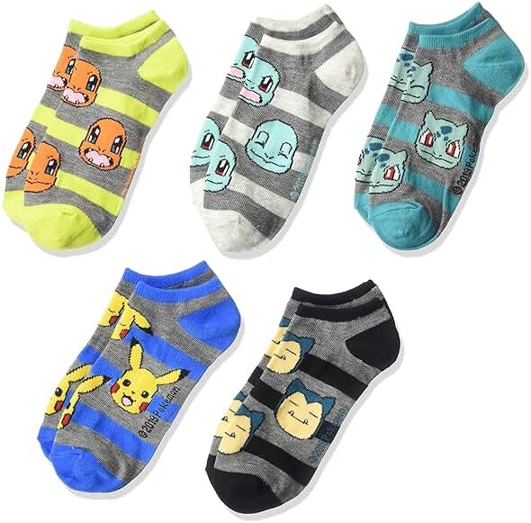Pokemon Boys 5 Pack No Show Socks - Product Image