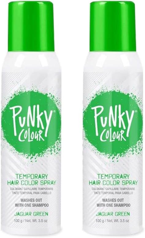 Punky Temporary Hair Color Spray – Jaguar Green, Instant Vivid Temporary Hair Dye for Women, Wash Out, Hair-Color Spray, 3.5 oz, 2 Pack - Product Image