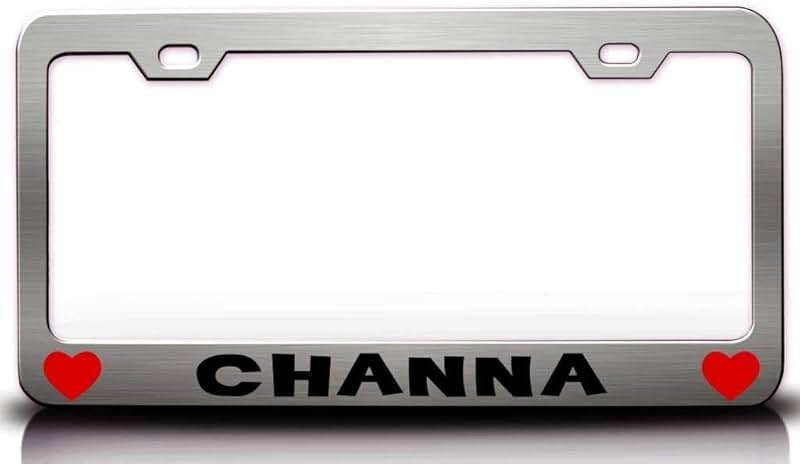 Custom Brother - Channa w/Hearts Metal Car SUV Truck License Plate Frame Ch n91 - Product Image