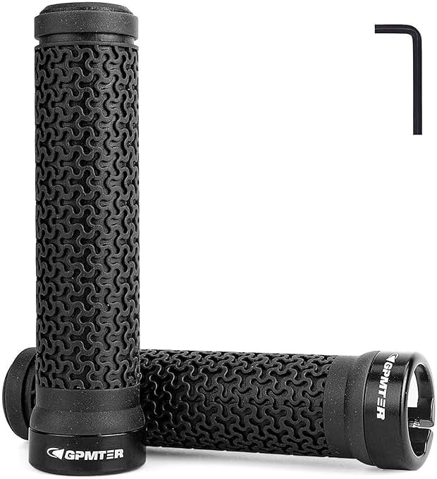 GPMTER Bike Handlebar Grips, Single Lock on Bicycle Handle Bar, for BMX, Mountain, MTB, Beach Cruiser, Scooter, Folding Bike, Soft Non-Slip-Rubber Hand Grip Comfortable Ergonomic - Product Image