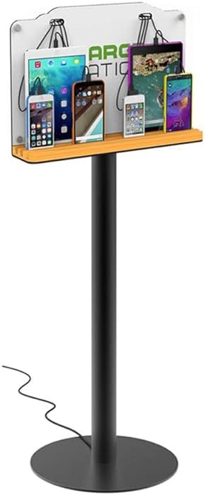 VIPATEY Tower Floor Stand Public Cell Phone Charging Station 8 Ports High Speed Cables Applicable Airport Station Hospitals Banks Compatible with Smartphones Tablets and More - Product Image