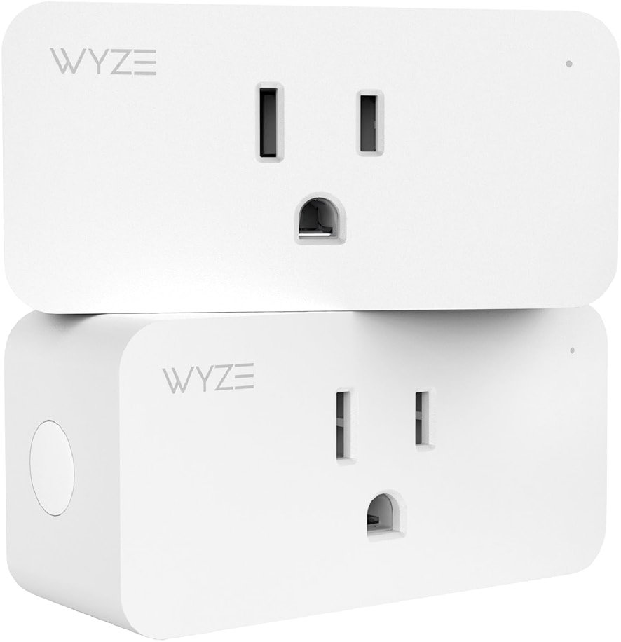 Wyze Plug, 2.4GHz WiFi Smart Plug, Works with Alexa, Google Assistant, IFTTT, No Hub Required, Two-Pack, White - Product Image