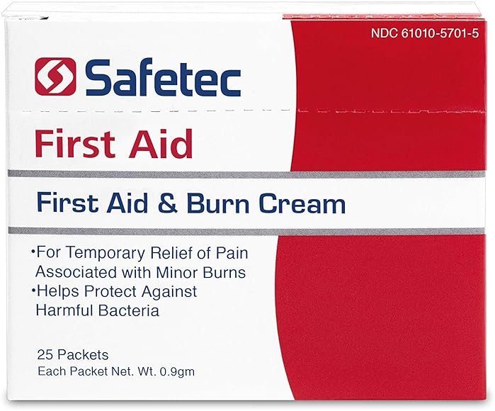 Safetec First Aid Burn Cream .9 g. Pouch 25 ct. Box (4 Pack) - Product Image