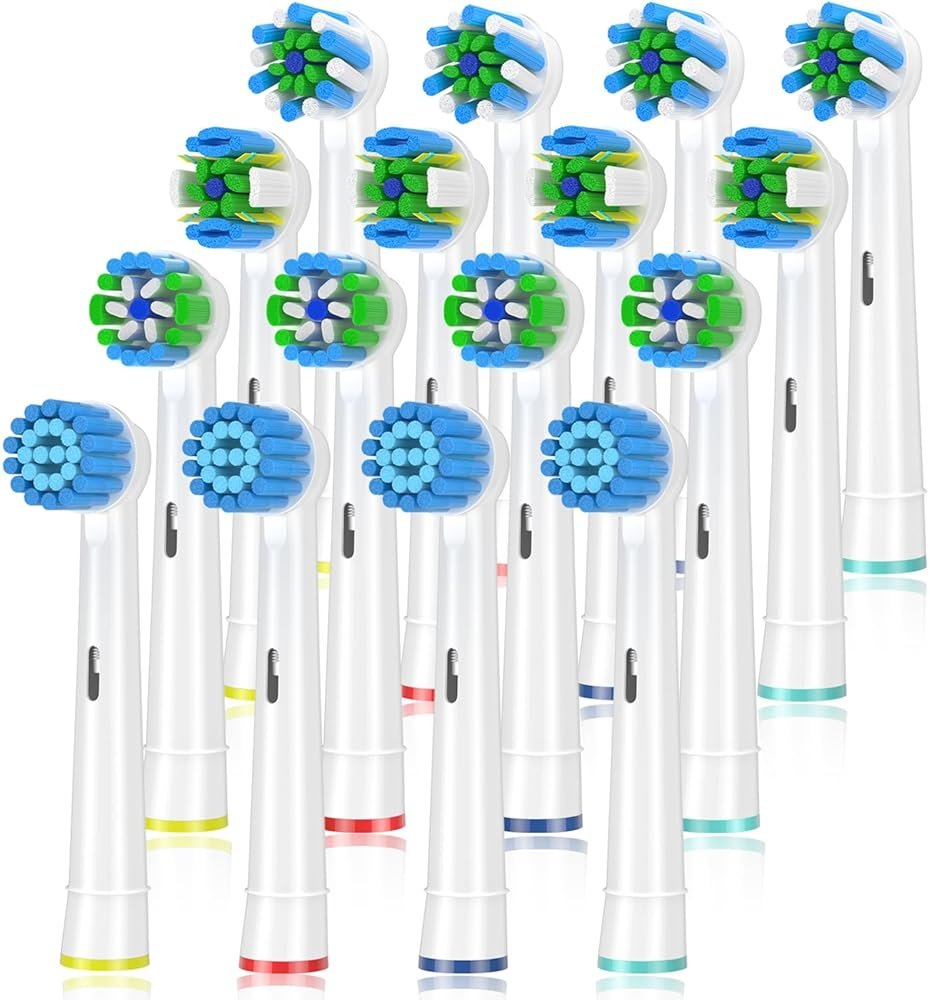 Replacement Toothbrush Heads Compatible with Braun Oral b 7000/Pro 1000/9600/ 5000/3000/8000/ and Smart Electric Toothbrush, 16 Pcs (White) - Product Image