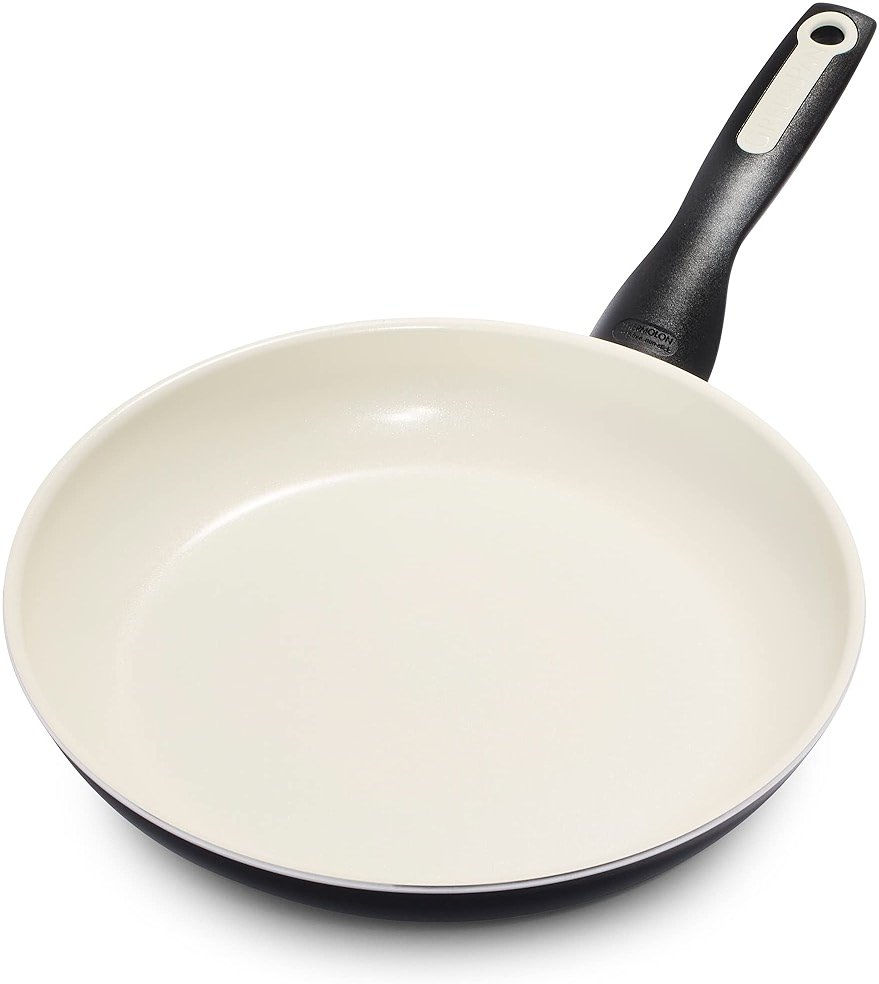 GreenPan Rio Healthy Ceramic Nonstick 10" Frying Pan Skillet, PFAS-Free, Dishwasher Safe, Black - Product Image