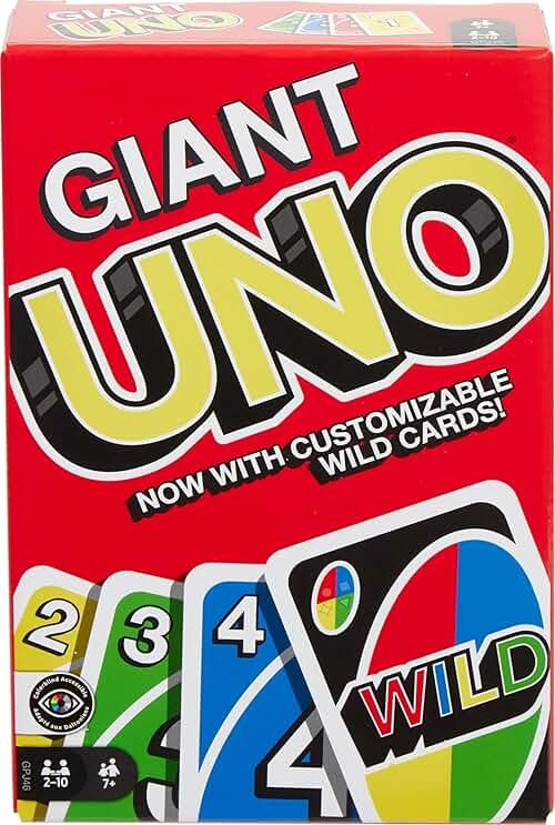 Mattel Games Giant UNO Card Game for Kid, Adult & Families, Color Blind Accessible & Customizable Large Deck - Product Image