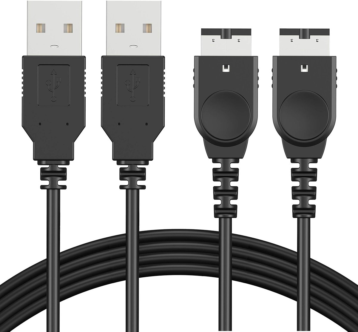 Funturbo GBA SP Charger Cable, Gameboy Advance SP Charging Cord NDS Charger Cord for Original Nintendo DS USB & Power Cable 3.9 ft (2 Pack) - Product Image