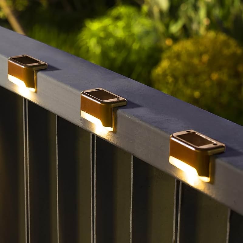 SOLPEX Solar Deck Lights Outdoor 16 Pack, Solar Step Lights Waterproof Led Solar lights for Outdoor Stairs, Step , Fence, Yard, Patio, and Pathway(Warm White) - Product Image