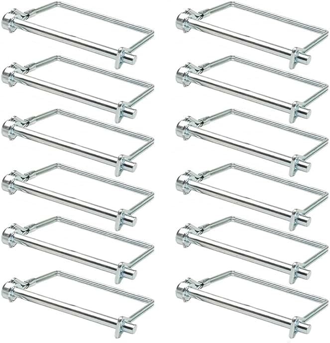Comonc 15 PCS 1/4*4-1/2 Inch Trailer Hitch Pin Shaft Locking Pin Safety Coupler Pin 1/4 Hitch pin Wire Lock Pin 1/4" x 4-1/2" for PTO,Farm,Lawn,Hitches,and Garden - Product Image