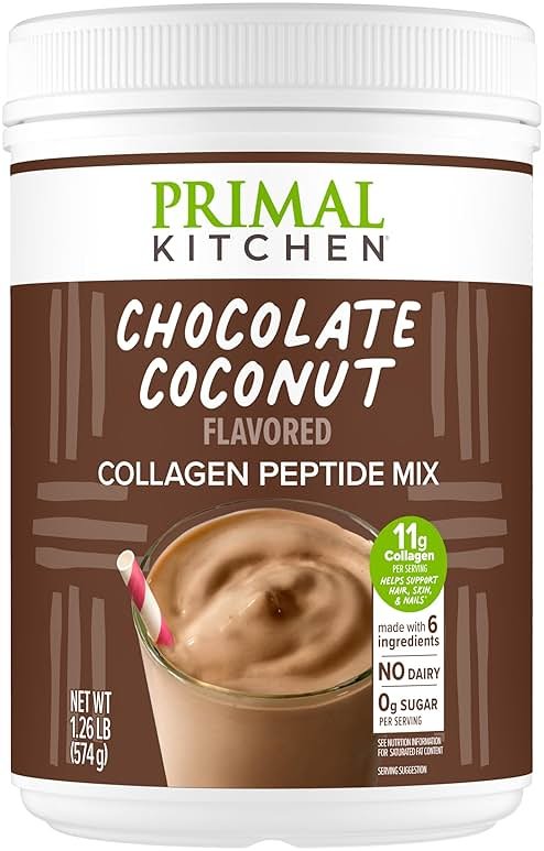 Primal Kitchen Chocolate Collagen Fuel® Drink Mix, Chocolate Coconut Collagen Peptides, No Dairy or Artificial Sweeteners, 20 Ounces - Product Image