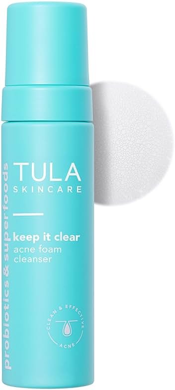 TULA Skin Care Keep It Clear - Acne Foam Cleanser, Contains Salicylic & Azelaic Acid & prebiotics, Clears & Soothes Acne, Brightens Past Blemish Marks, 6.3 fl oz. - Product Image