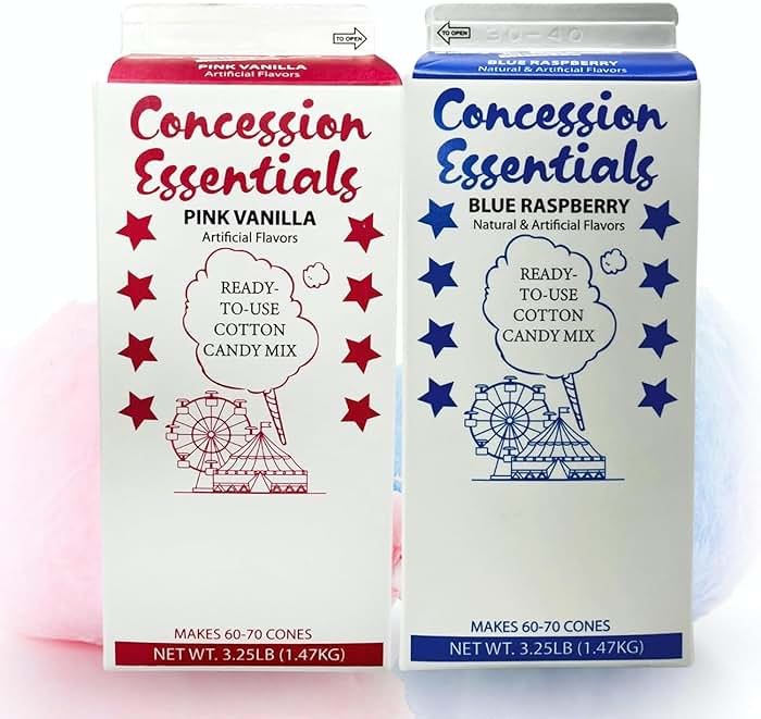 Concession Essentials - CE Floss Sugar -2pk Cotton Candy Floss Sugar 2 Pack (Pink Vanilla and Blue Raspberry) - Product Image