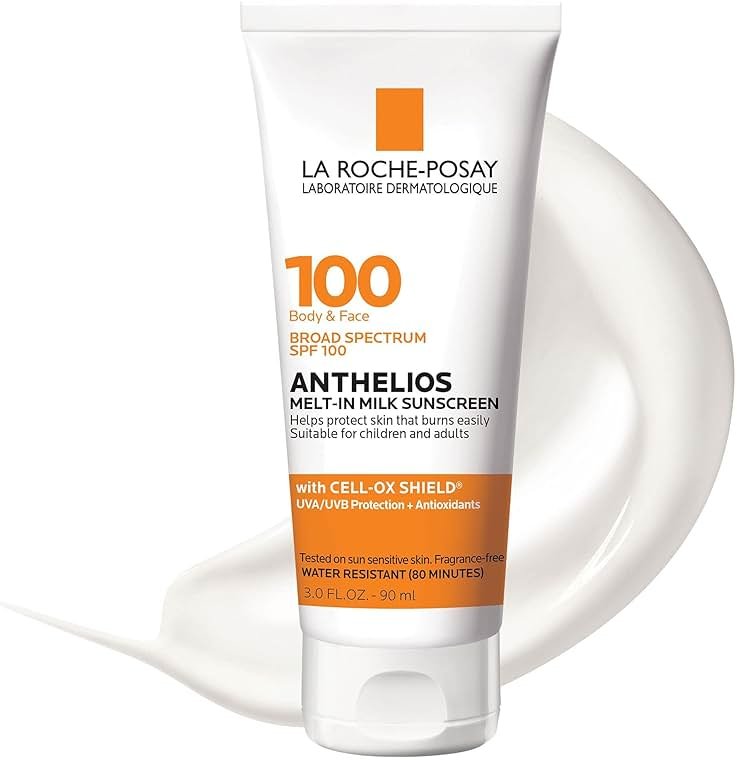 La Roche-Posay Anthelios Melt-In Milk Sunscreen SPF 100, Sunscreen For Body & Face, Broad Spectrum SPF + Antioxidants, Oil Free, For Sun Sensitive Skin, Oxybenzone Free - Product Image