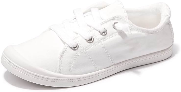 Women's Slip On Canvas Sneaker Low Top Casual Walking Shoes Classic Comfort Flat Fashion Sneakers - Product Image