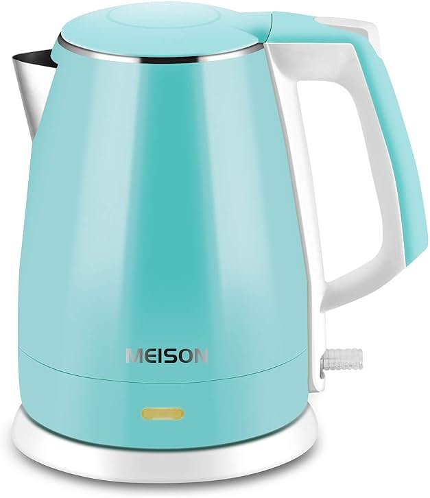 Electric Kettle(BPA Free), Double Wall Water Boiler Heater, Stainless Steel Interior, Cool Touch Coffee Pot & Tea Kettle, Auto Shut-Off and Boil-Dry Protection, 1.5L, 2 Year Warranty - Product Image