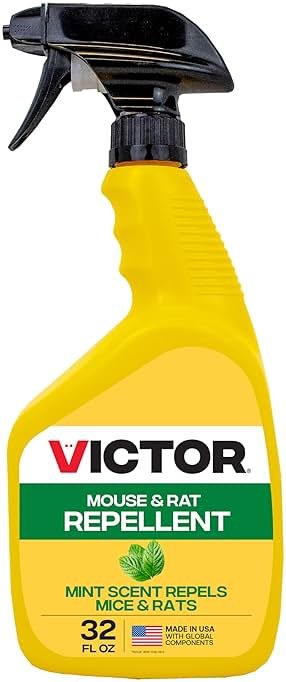 Victor Mouse and Rat Repellent Spray - M809 - Natural, Non-Toxic Rodent Repellent Spray for Indoor and Outdoor Use - Ready to Use - 32 fl oz Bottle - Up to 67 Linear Ft Coverage - Product Image