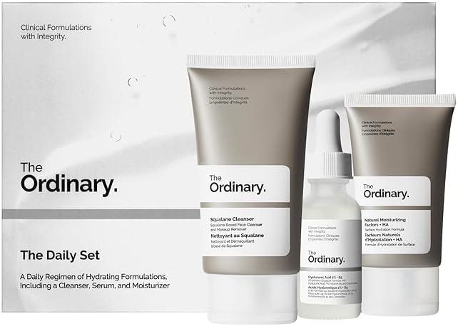 The Ordinary The Daily Set, Daily Skincare Routine with Squalane Cleanser, Hyaluronic Acid 2% + B5, and Natural Moisturizing Factors + HA | Skin Care Set - Product Image