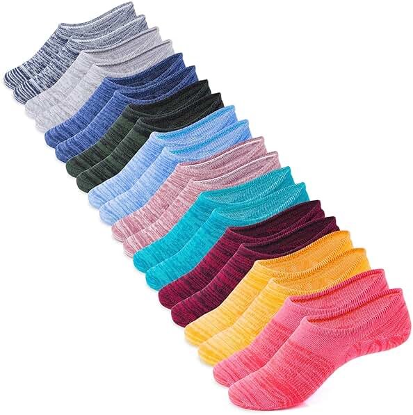 IDEGG No Show Socks Women 10 Pairs Low Cut Anti-Slid Novelty Athletic Casual Invisible Liner Socks - Product Image